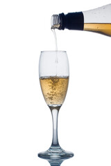 champagne pouring into glass