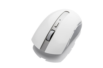 Wireless modern computer mouse on white background