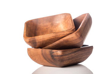 Dishes from the olive tree on white background