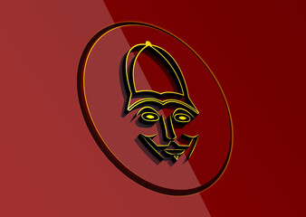 3d face logo design mockup concept 