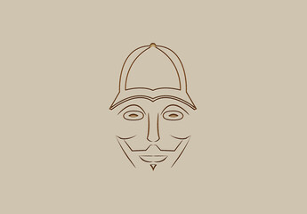 3d face logo design mockup concept 