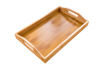 wooden tray on wooden table.