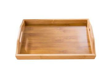 wooden tray on wooden table.