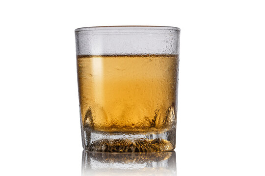 Glass of whiskey isolated on white