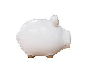 Piggy bank on white.