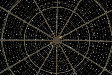 New Year and Christmas light installation in the form of a rotunda and LED lights in the park