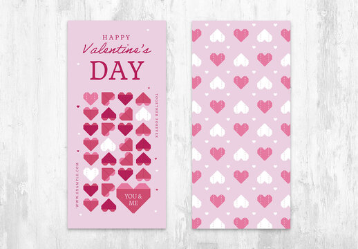 Modern Valentine's Day Card Layout Flyer with Geometric Love Heart