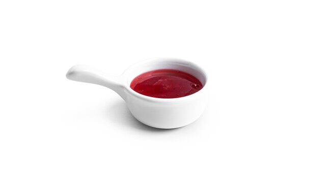 Strawberry jam isolated on white background. High quality photo