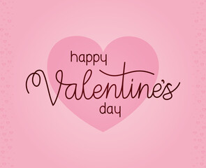 happy valentines day lettering on a pink background