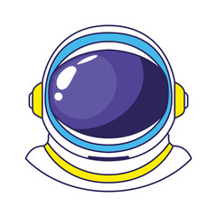 colored astronaut helmet on a white background