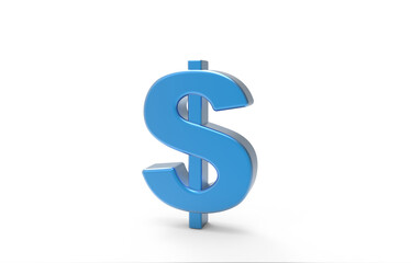 3d blue dollar sign. Stock image.