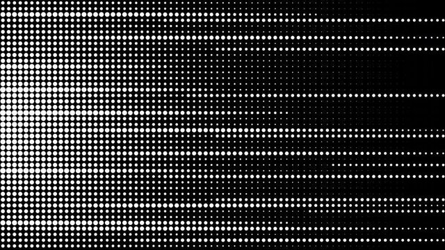 Animated halftone dots. White dots on alpha. Looped.