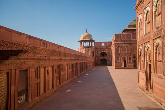 Part of the Red Fort of Agra, India. UNESCO World Heritage site.