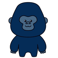 Cute little gorilla. Flat design for poster or t-shirt. Vector illustration