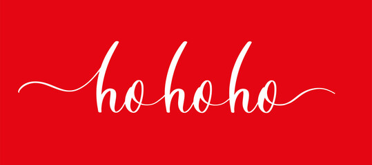Ho ho ho - handwritten white text on red background.