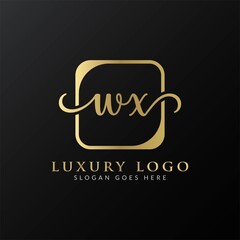 Creative letter WX Logo Design Vector Template. Initial Luxury Letter WX Logo Design