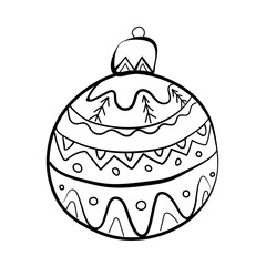 Christmas ball toy line. Hand draw