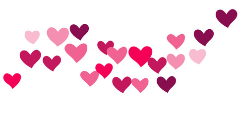 Heart confetti falling beautifully chaotically.