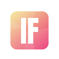 Fototapeta premium IF Letter Logo Design With Simple style