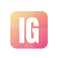 IG Letter Logo Design With Simple style