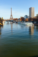 Obraz premium landscape with eiffel tower and Seine river