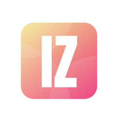 IZ Letter Logo Design With Simple style