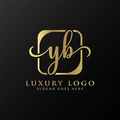 YB Logo Design Vector Template. Initial Luxury Letter YB Vector Illustration