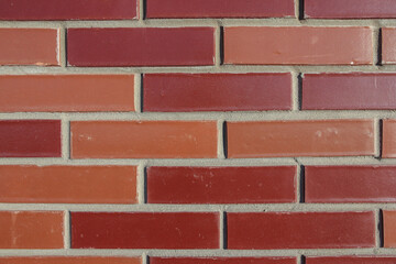 Brick wall background. Fresh brickwork. The work of a bricklayer. Painted brick wall