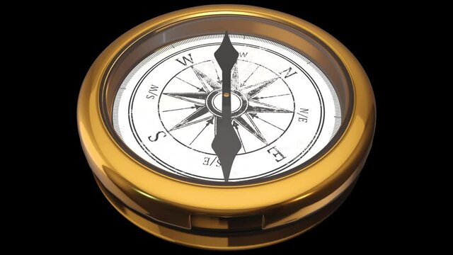 The golden compass on the alpha channel background.