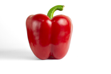 Fresh red sweet bulgarian pepper isolated on white background