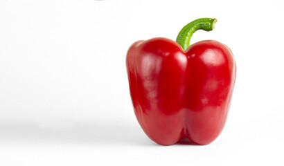 Fresh red sweet bulgarian pepper isolated on white background