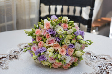 wedding bouquet on the table