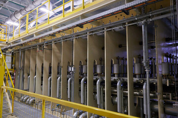 metal pipes in a factory