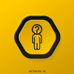  Problem Icon on hexagon yellow Internet Button Original Illustration.