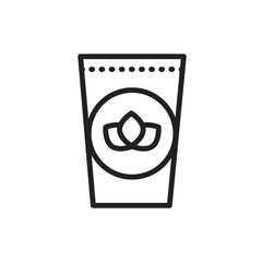 Organic green tea line icon. Outline pictogram for web page.