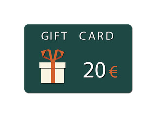 Gift card, voucher, gift, shopping card. Business , Realistic silhouette	
