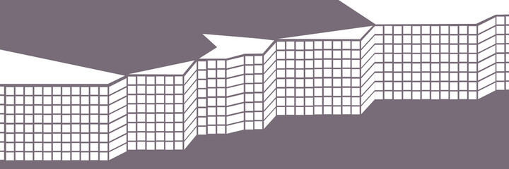 district buildings vector illustration. Many windows on it