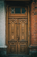 old wooden door in a wall