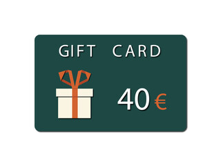 Gift card, voucher, gift, shopping card. Business , Realistic silhouette	