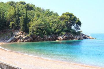 Obraz premium picturesque cape in the Adriatic Sea near the island of St. Stephen