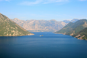 Fototapeta na wymiar Boka Kotorska Bay in the Adriatic Sea in Montenegro