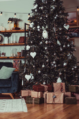 New Year or Christmas decorated interior