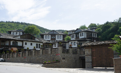 Bulgarian old Residential and home of grandparents on a famous village. Traditional house in rural area in the balkan. Historical Museum of Bulgaria and pension