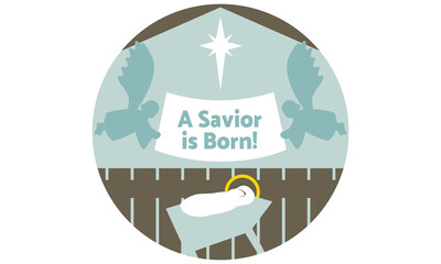 Angels announce the birth of Jesus Christ to the world. The star of Bethlehem shines in the sky