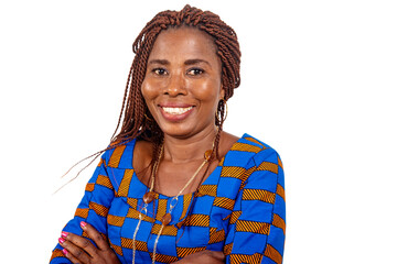 close-up of a beautiful African woman, happy