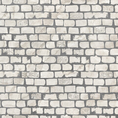 Grayscale marble brick with seamless pattern. Texture for web, print, wallpaper, textile, fabric, construction company website, computer game.