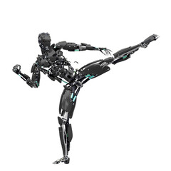 master cyber robot is kicking up