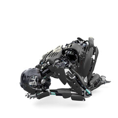 master cyber robot is praying