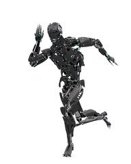 master cyber robot is running fast