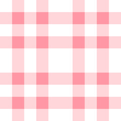 Vector seamless pattern of pink colored checkered crossed plaid isolated on white background